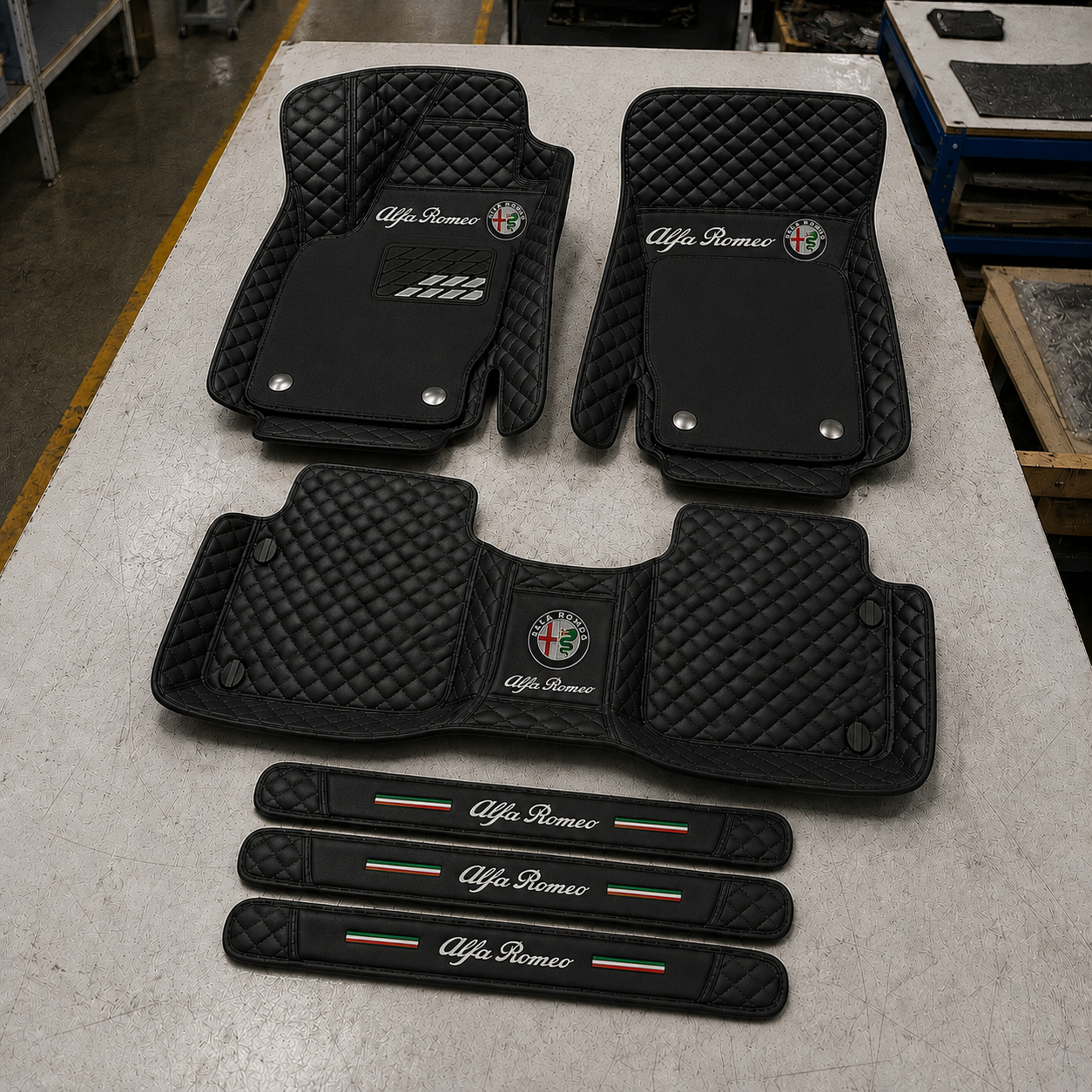 Set di Tappetini Auto Premium in Pelle Ecologica — Protezione Elegante per la Tua Auto
