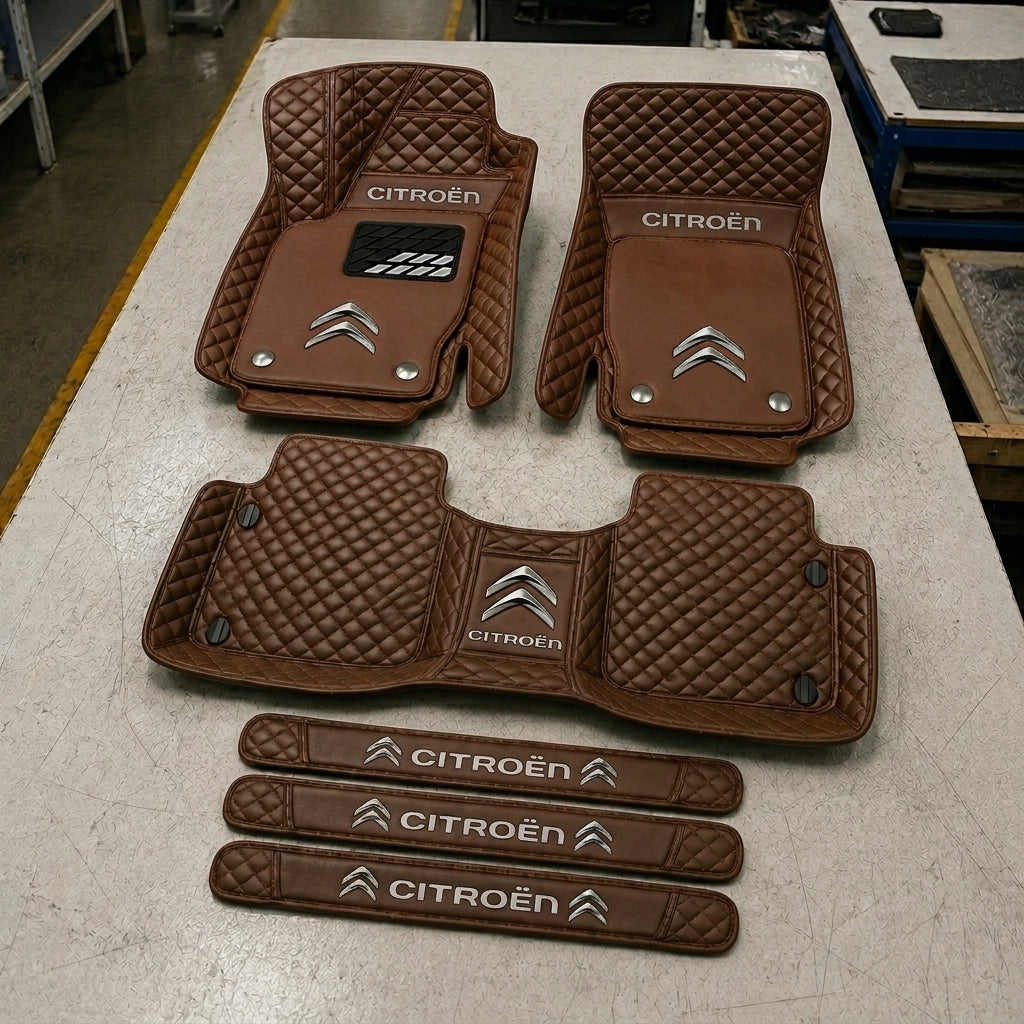 Set di Tappetini Auto Premium in Pelle Ecologica — Protezione Elegante per la Tua Auto