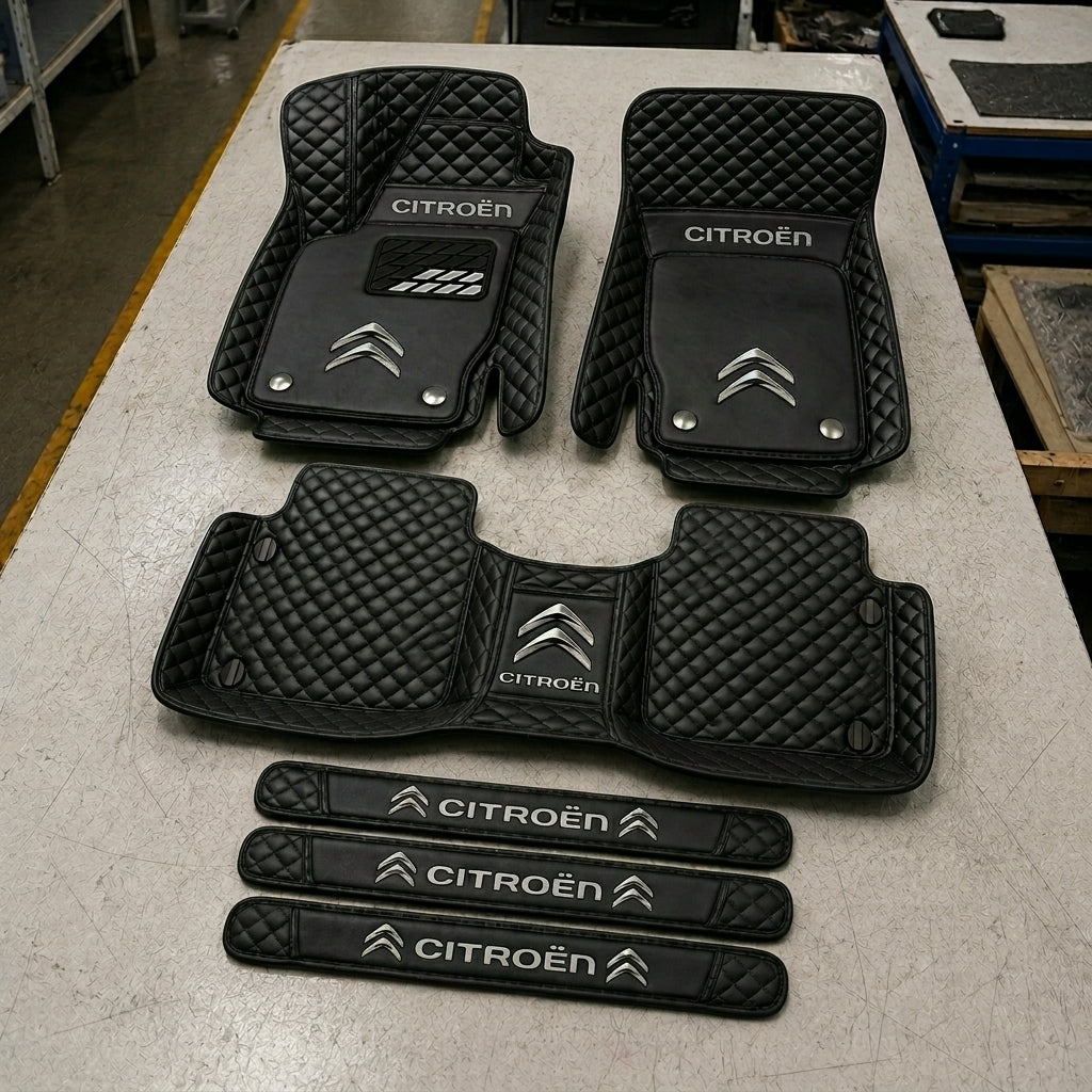 Set di Tappetini Auto Premium in Pelle Ecologica — Protezione Elegante per la Tua Auto