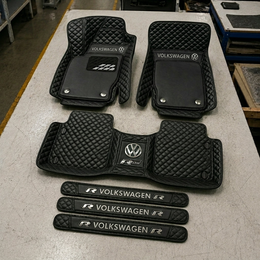 Set di Tappetini Auto Premium in Pelle Ecologica — Protezione Elegante per la Tua Auto