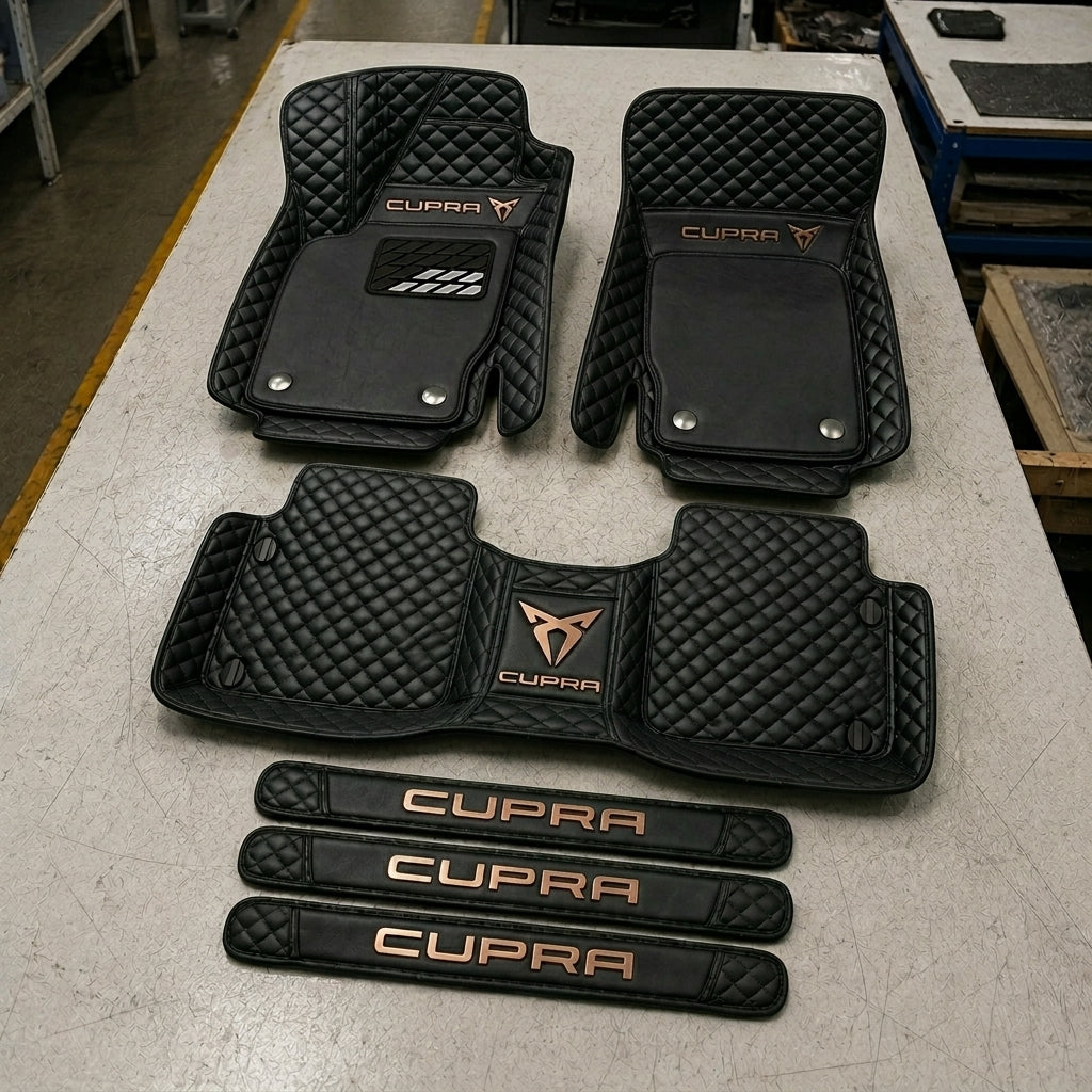 Set di Tappetini Auto Premium in Pelle Ecologica — Protezione Elegante per la Tua Auto