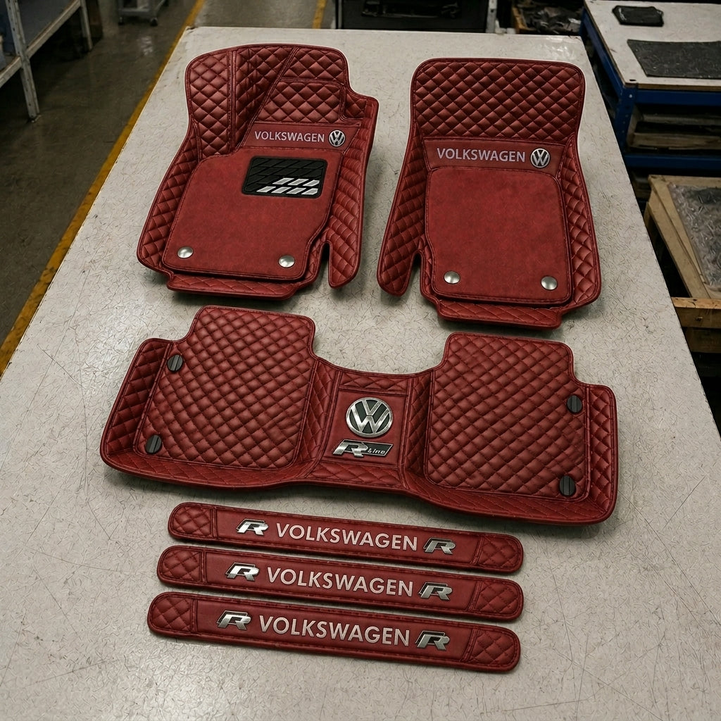 Set di Tappetini Auto Premium in Pelle Ecologica — Protezione Elegante per la Tua Auto