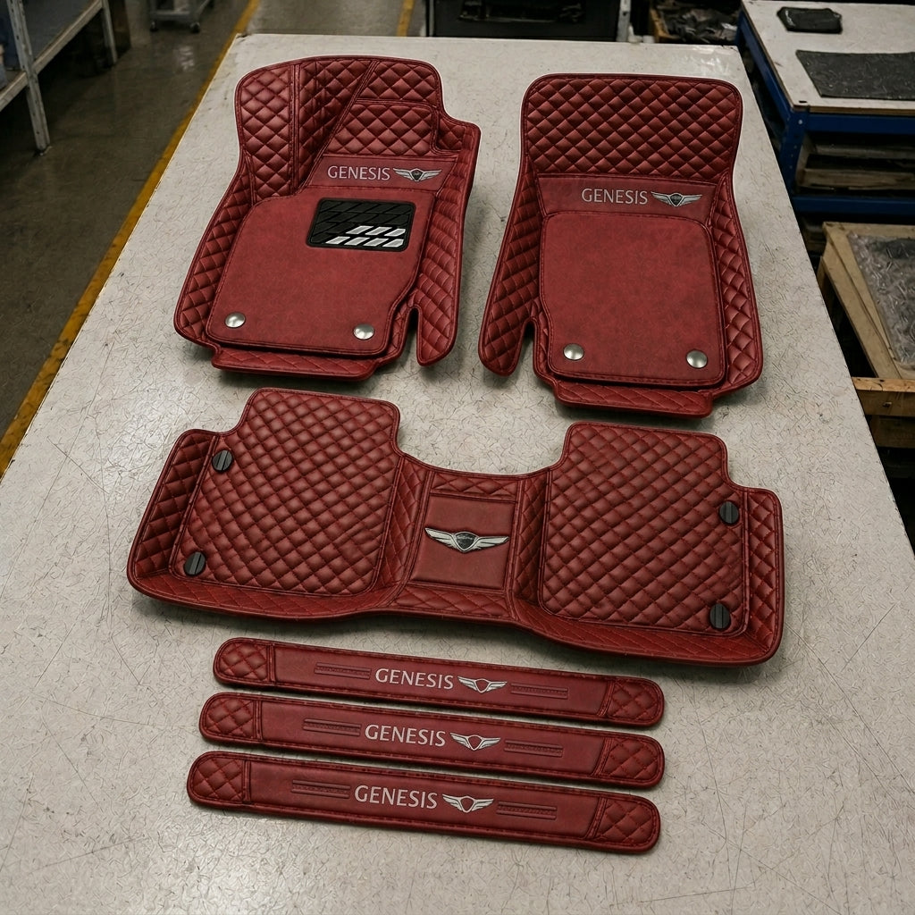 Set di Tappetini Auto Premium in Pelle Ecologica — Protezione Elegante per la Tua Auto
